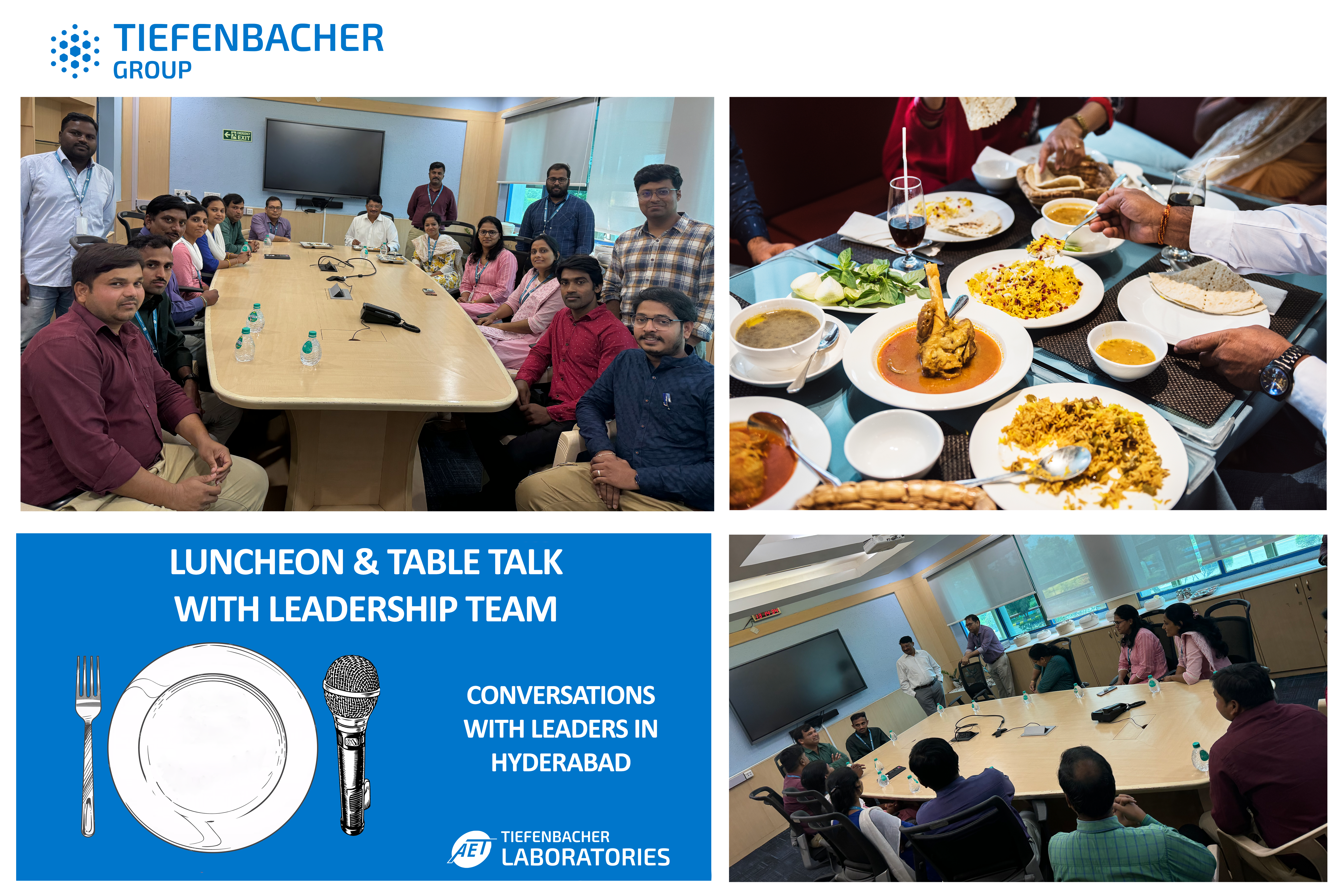 It is a tradition at Tiefenbacher Group that our new employees can take part in an open table talk and luncheon with the leadership team, this time in Hyderabad.